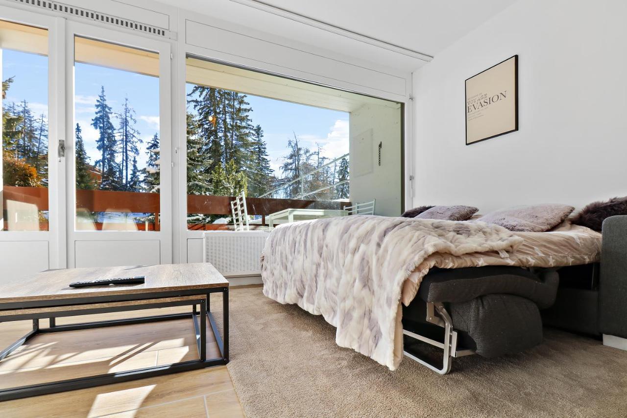 Appartement Cosy Et Renove Au Coeur De La Station Crans-Montana Esterno foto